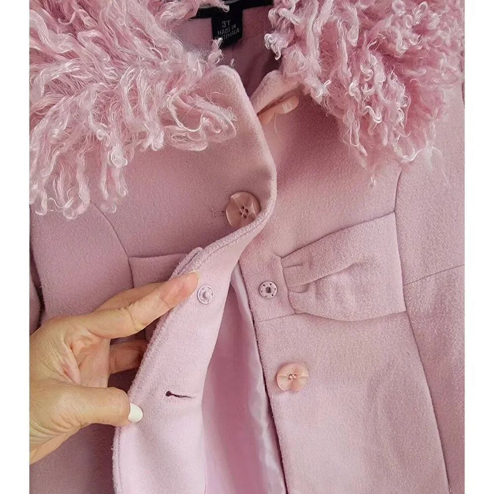 Rothschild Girl Fur Pink Coat 3T